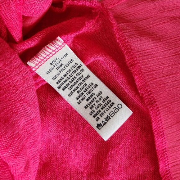 NWT size XL a.moon cardigan cheery azalea pink polyester new lightweight sheer - Picture 6 of 8